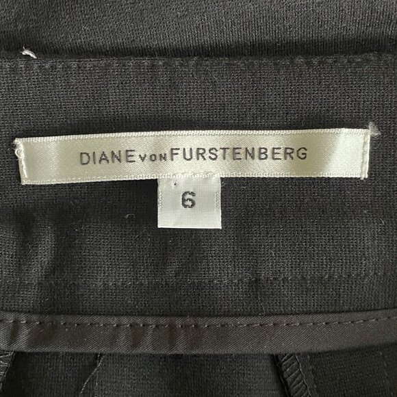 Diane Von Furstenberg Black Cougarette Midi Skirt w/Kick Flap-Size 6 - Picture 3 of 10